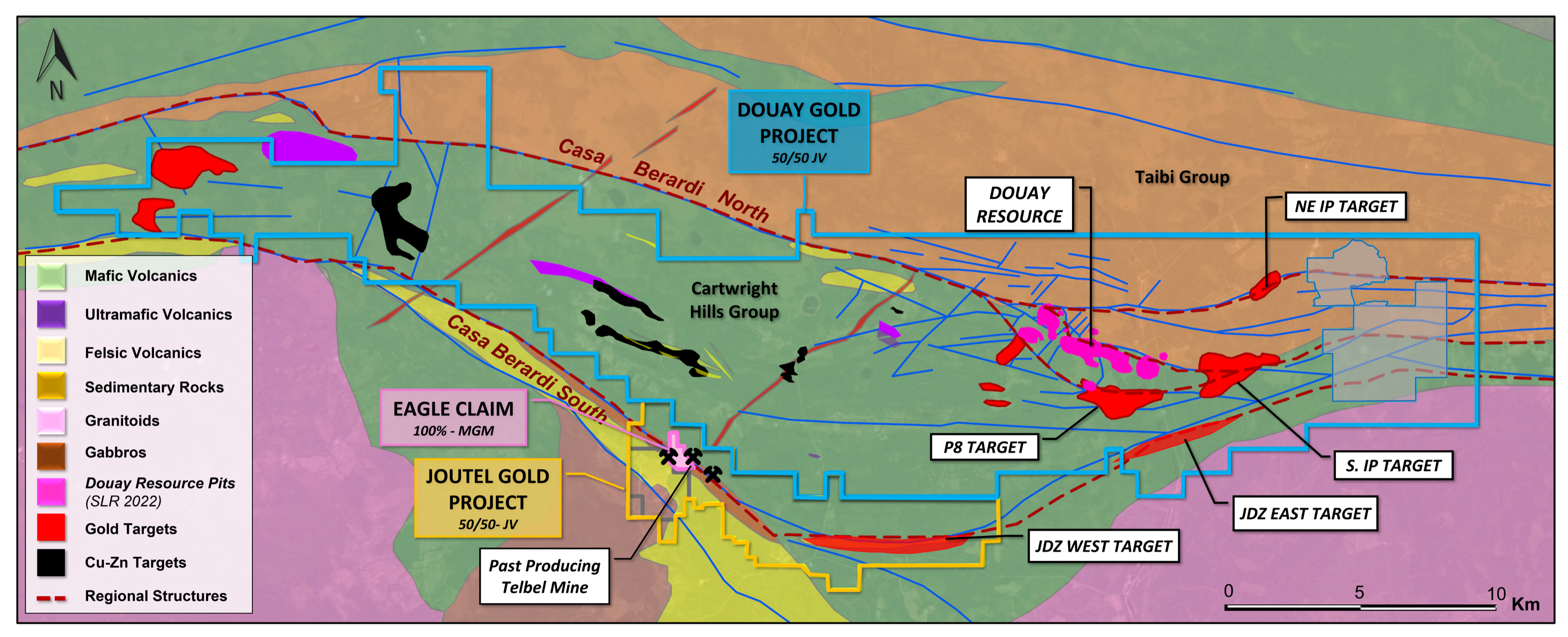 Updated property geology map