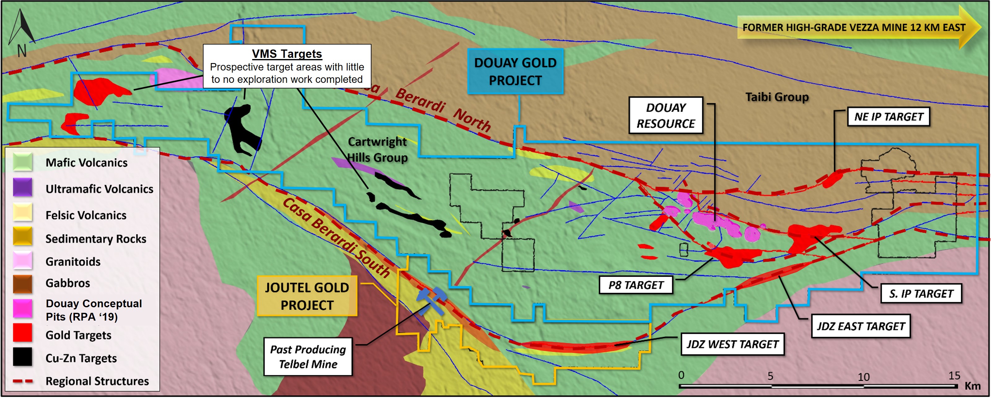 Updated property geology map