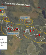 PR-July-17-2018- Distribution of historical vs 2018 >2g/t Au drill-core samples in the general resource area